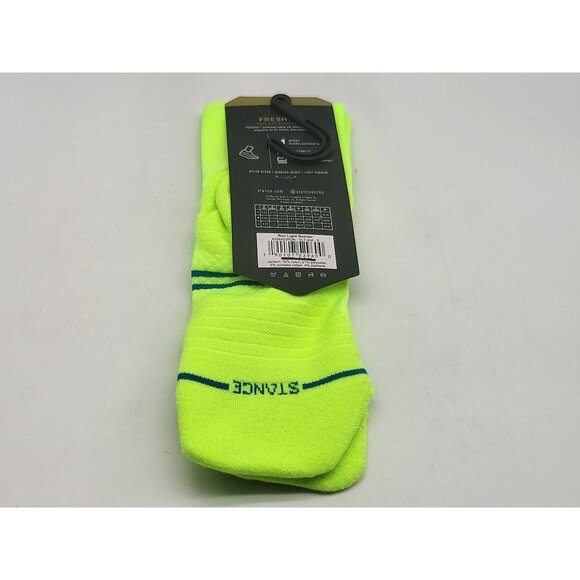 Stance Run Light Quarter Crew Cut Volt Socks Small Men's 3-5.5 Women's 5 -7.5 - Picture 6 of 6
